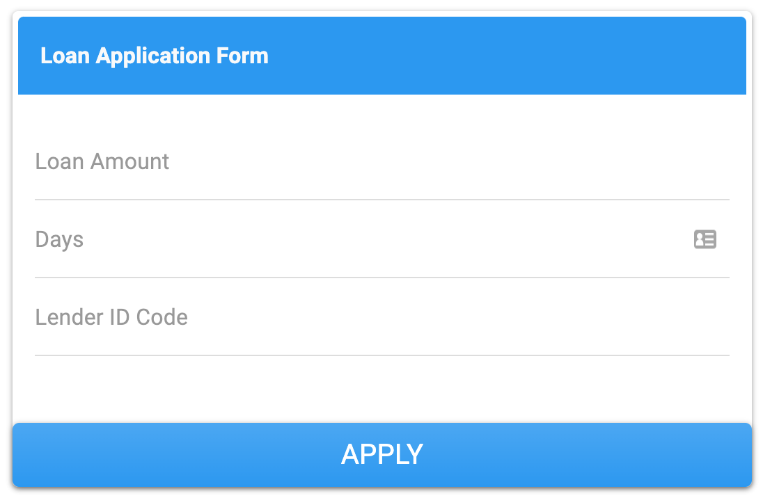 A borrower entering a Lender ID Code on the application form